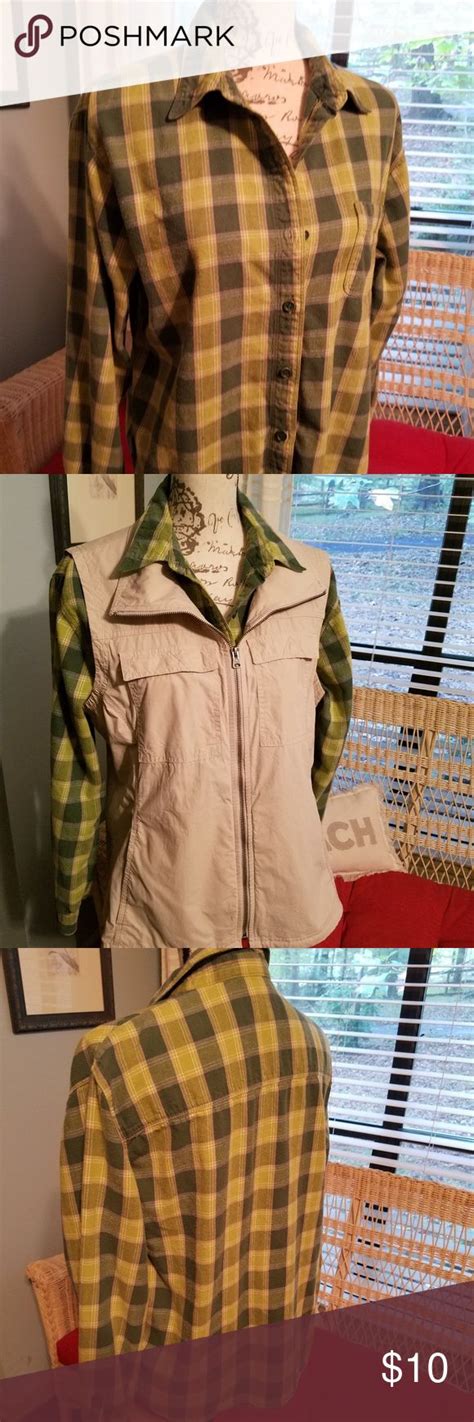 Cheery J Crew Light Green Flannel Ladies Shirt Fun Block Plaid Flannel