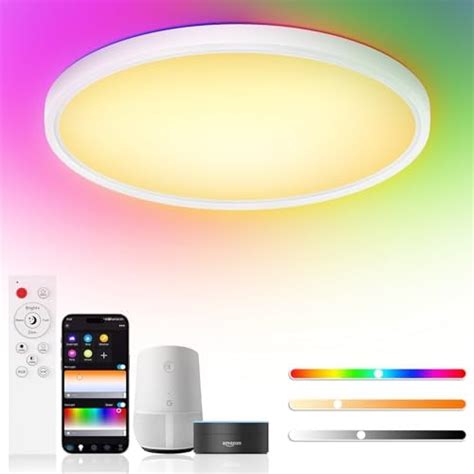 Birnetek Plafonnier Led W Luminaire Plafonnier Rgb Rond K K