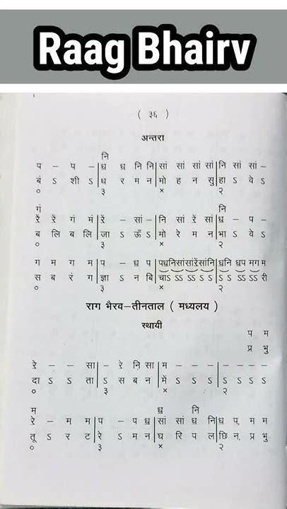 Raag Bhairav Bandish Notation धन धन मूरत कृष्णमुरारी तीनताल