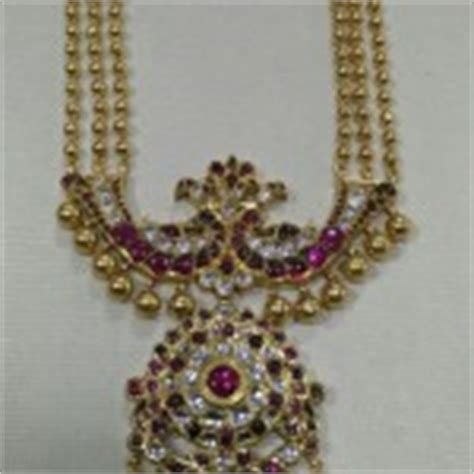 Gold Antique Multi Layer Long Necklace Set South India Jewels