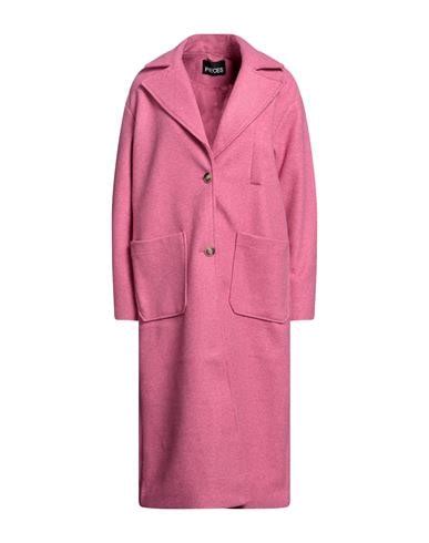 Long Light Pink Wool Coat With Wide Lapels Sumissura