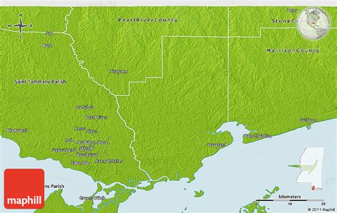 Physical 3D Map of Hancock County