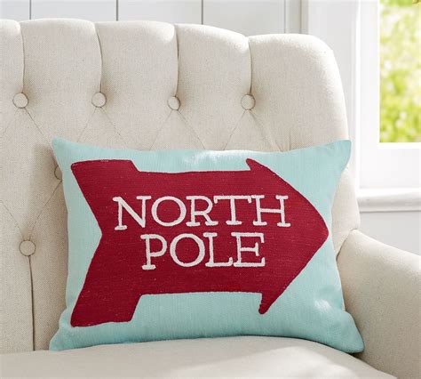 North Pole Crewl Pillow Pottery Barn