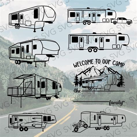 Fifth Wheel Svg Bundle Camper Svg Camper Cut File Camper Cutting