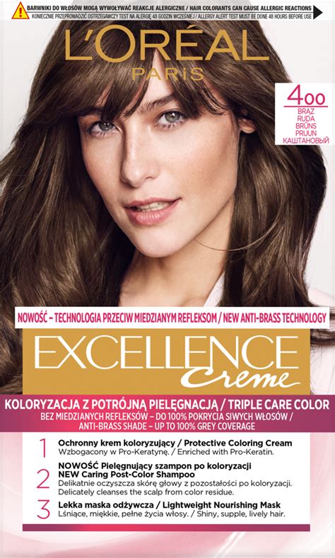 L ORÉAL PARIS EXCELLENCE krem koloryzujący ochronny nr 400 Brąz 1