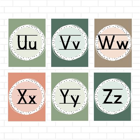 Printable Boho Farmhouse Alphabet Poster Pack Printable Etsy