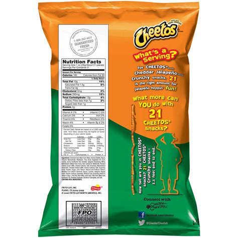 Cheetos Crunchy Cheddar Jalapeno Cheese Flavored Snack 9 Oz Bag