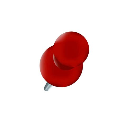 Realistic Red Push Pins Vector Top View Of Thumbtacks Isolated On