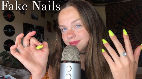 ASMR Doing My FAKE NAILS Tapping Hand Movements YouTube