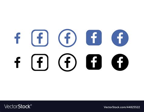 Facebook Logo Icon Set Royalty Free Vector Image