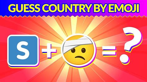 A Yellow Smiley Face With The Words Guess Country By Emoji And Question