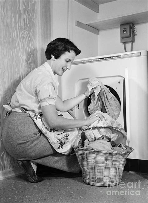 Woman Doing Laundry C 1950s Photograph By E Hibbs Classicstock