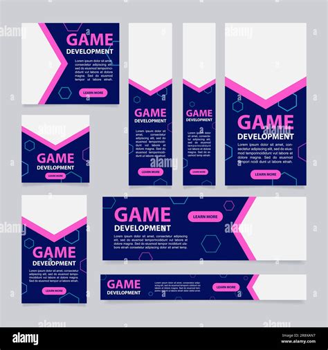 Game development course web banner design template Stock Vector Image ...