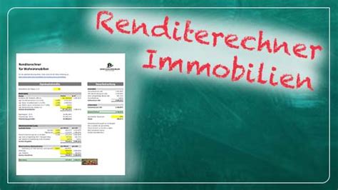 Renditerechner Immobilien Excel Tool Zum Berechnen Deiner Rendite