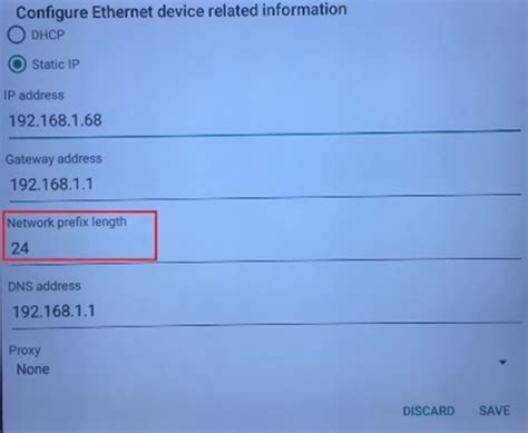 Where can I set up "Subnet Mask" in "Static IP" of ethernet configuration?