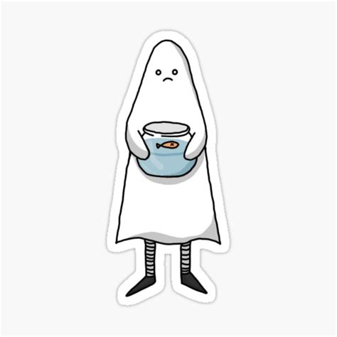 Sad Ghostie Sticker For Sale By Paperrkites Redbubble