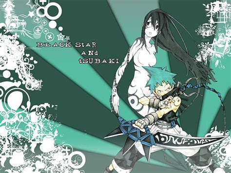 Soul Eater Black Star And Tsubaki Nakatsukasa Green Soul Eater