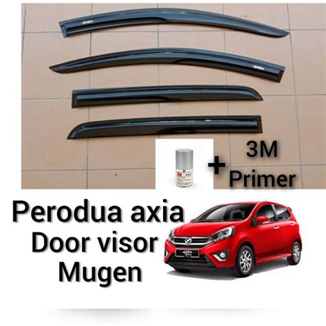 PERODUA AXIA 2014 2022 Door Visor Mugen Style Acrylic Wind Deflector