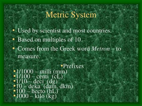 Ppt Metric System Powerpoint Presentation Free Download Id3414323