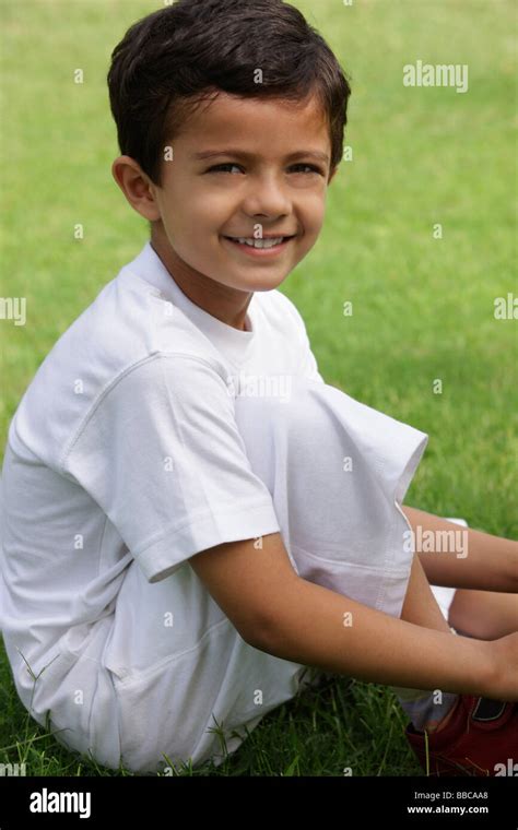 Little Boy Wearing All White Stock Photo Alamy