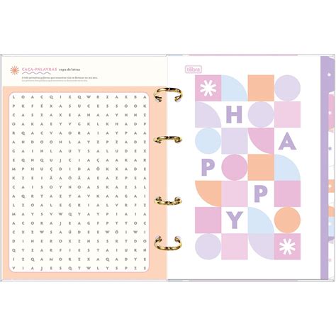 Planner Argolado 2024 HAPPY Tilibra Laranja Lima Papelaria