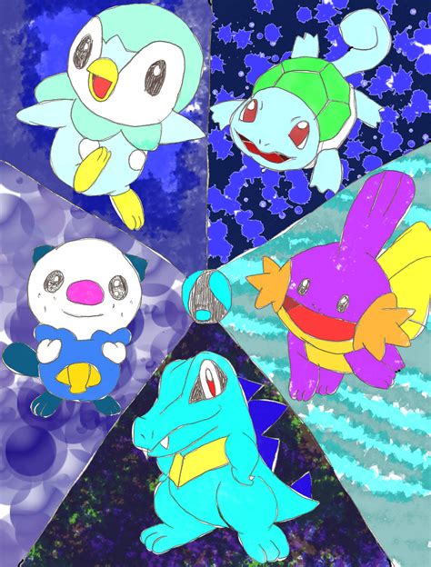 Shiny Water Starters by CartoonLovingFeline on DeviantArt