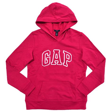 Gap Womens Fleece Arch Logo Pullover Hoodie S Magenta