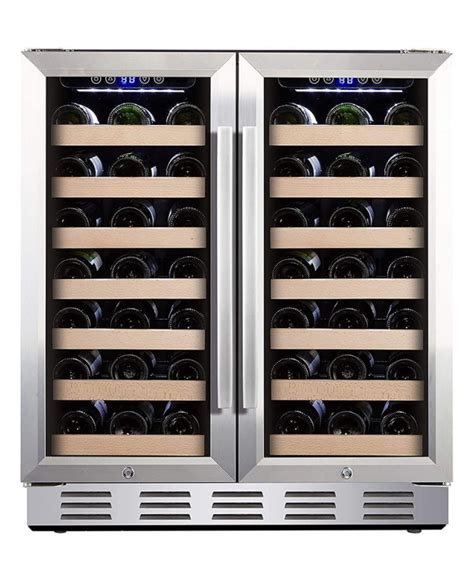 Kalamera 30 Wine Cooler 66 Bottle Dual Zone Built In And Freestanding With Stainless Steel And