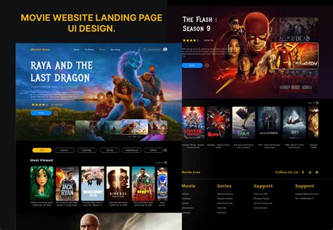 Movie Website Landing Page Ui Design Behance