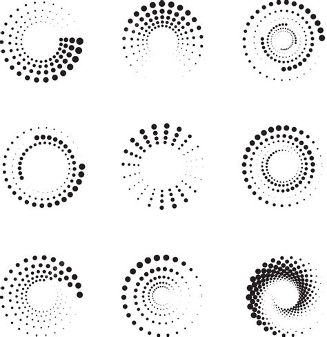 Abstract Circle Dot Vector Art Png Spiral Dotted Abstract Circle Dots