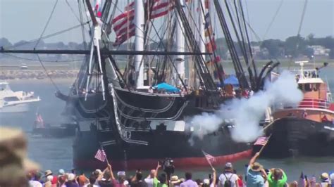 Raw Video Uss Constitution 21 Gun Salute Youtube