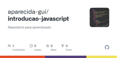 GitHub Aparecida Gui Introducao Javascript Repositorio Para Aprendizado