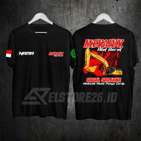 Jual KAOS MEKANIK ALAT BERAT BISA CUSTOM NAMA LOGO TULISAN SENDIRI