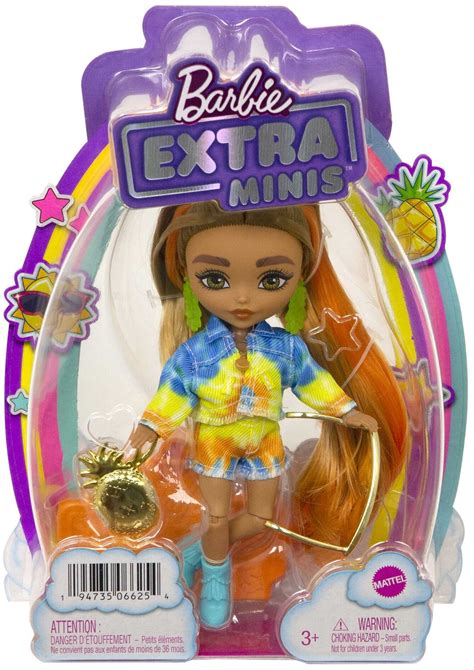 Barbie Extra Minis Tie Dye Kombinezon Br Zowe W Osy Hhf Lalka