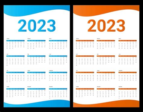 Calendario Para 2023 Calendario De Póster 2023 Plantilla De