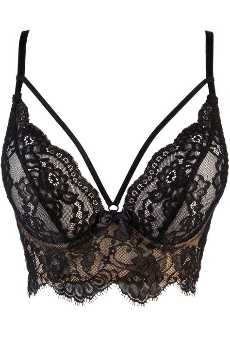 Bustier aus Blütenspitze schwarz BHs Heben Club Hot Fashion Odretto Highheels