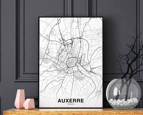 AUXERRE France Map Poster Hometown City Print Modern Home - Etsy