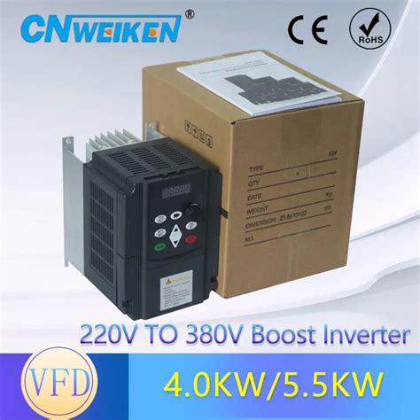 220v To 380v 5 5kw Single Phase Input And 3 Phase Output Inverter