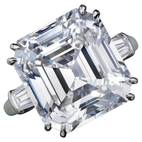 Flawless Gia Certified 3 Carat Asscher Cut Diamond Platinum Ring For