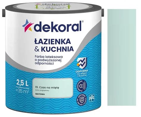 DEKORAL FARBA LATEKSOWA KUCHNIA ŁAZIENKA CZAS NA MIĘTE 2 5L 390170