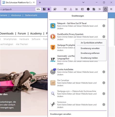 Firefox Erweiterungen mit der neuen Schaltfläche verwalten pctipp ch