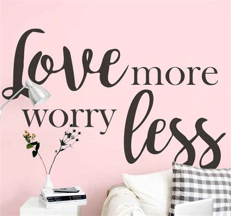 Love More Worry Less Inspirational Quote Decal Tenstickers