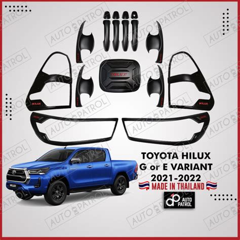 Toyota Hilux Variant G Or E Combo Set Garnish Matte Black