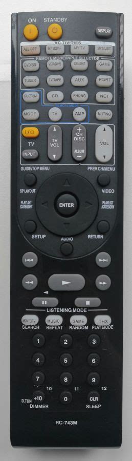 ONKYO RC 743M Replacement Remote Control 12 1 REMOTE CONTROL WORLD