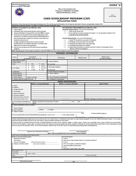 CHED Scholarship Form 2020 1 Converted CHED Scholarship Application