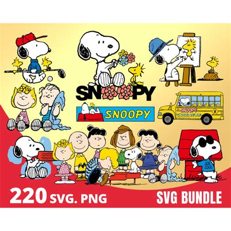 Snoopy Svg Bundle Peanuts Svg Charlie Brown Svg Woodstock Inspire