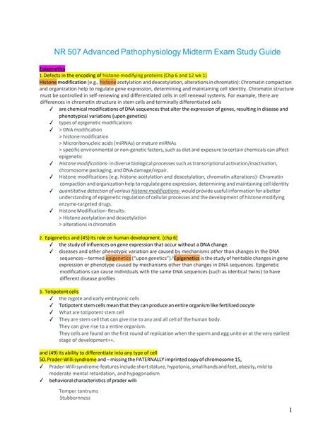 Solution Nr 507 Advanced Pathophysiology Midterm Exam Study Guide