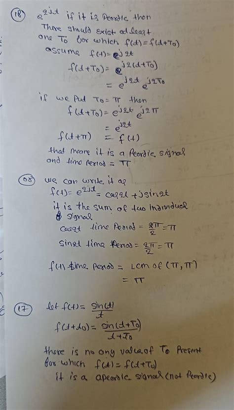 Solved Determine Whether Or Not Each Of The Following Signals Is Periodic Course Hero