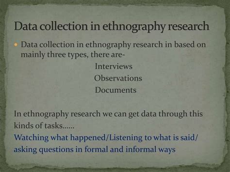 Ethnography Research Ppt