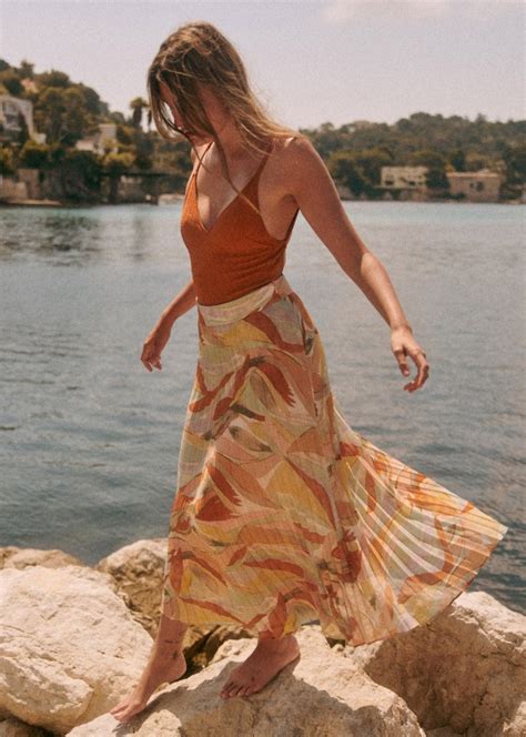 Dune Skirt Leaves Recycled Polyester Octobre Ditions